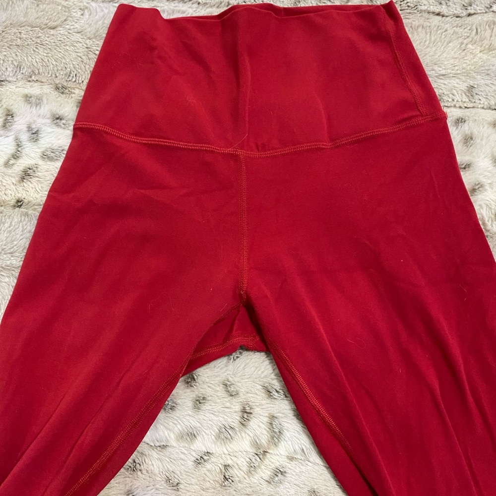Red lululemon high rise 28” align leggings size 4